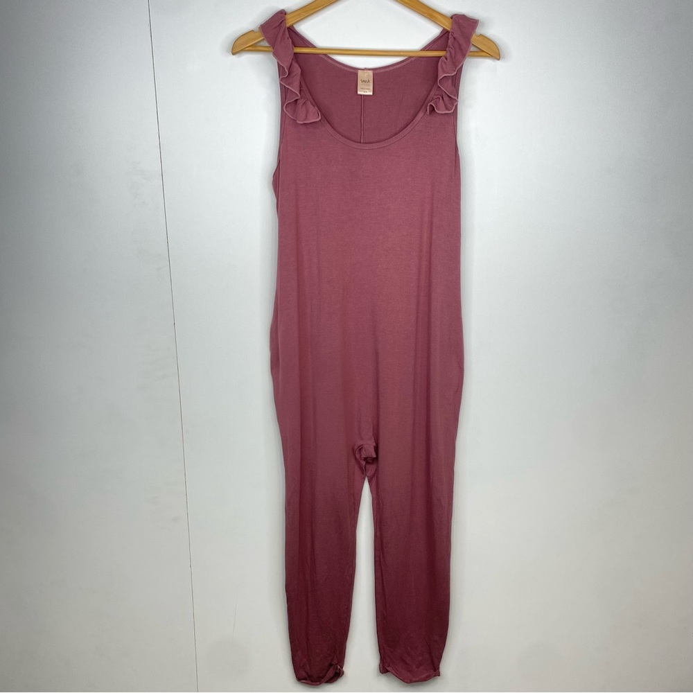 Smash + Tess Small Sweatheart Romper Ruffle Tanktop Purple With Pockets